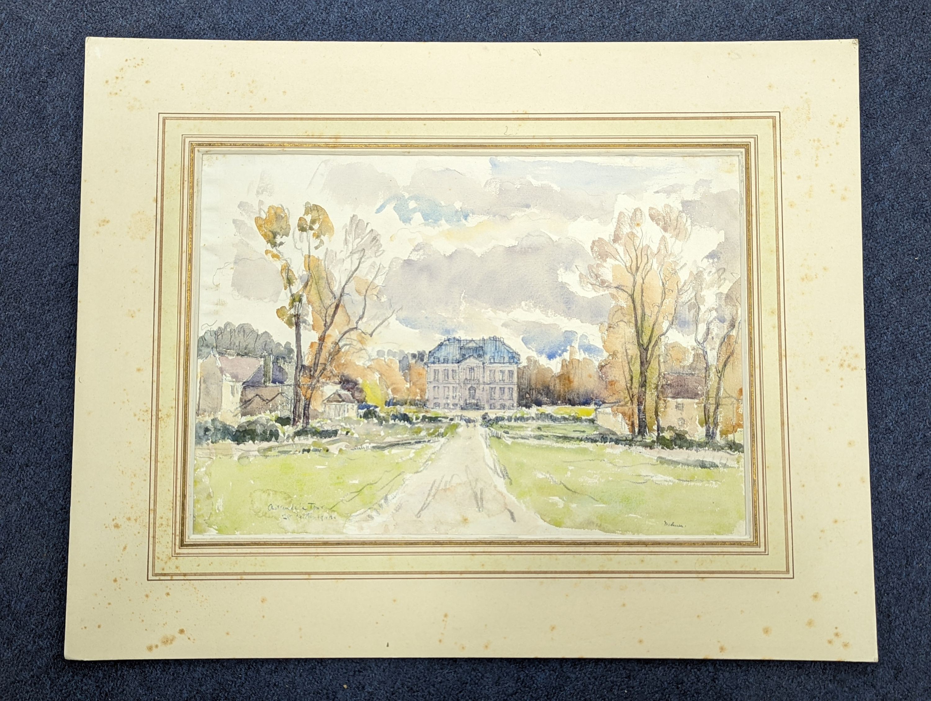 Lord Methuen (1886-1974), watercolour, 'Chateau de la Tour, signed and dated 1944, 30 x 43cm.